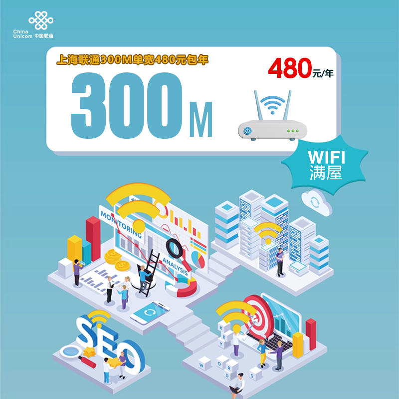 上海联通300M单宽480元包年